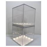 Pair of Working Ikea Acrylic LED Lighted Display Cube