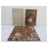 3 Quality Solid Italian Marble Clock Plinth Bases