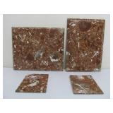 4 Quality Solid Italian Marble Clock Plinth Bases