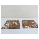 4 Quality Solid Italian Marble Clock Plinth Bases