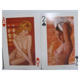 Vintage Risque Nude Doll w/Oversized Deck of Playing Cards