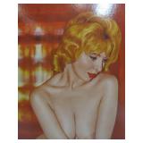 Vintage Risque Nude Doll w/Oversized Deck of Playing Cards