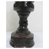 Large Vintage Oriental Bronze Pagoda Dragon Temple Censor Incense Burner