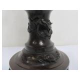 Large Vintage Oriental Bronze Pagoda Dragon Temple Censor Incense Burner