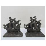 Pair of Antique Cast Iron Ship Bookends