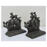 Pair of Antique Cast Iron Ship Bookends