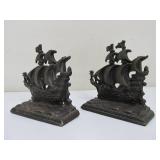 Pair of Antique Cast Iron Ship Bookends
