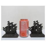 Pair of Antique Cast Iron Ship Bookends
