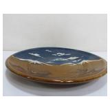 Large Montana Art Pottery Charger w/Elk & Mountain Scene