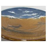 Large Montana Art Pottery Charger w/Elk & Mountain Scene