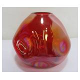 Free Form Art Glass Hand Blown Vase