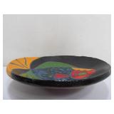 Signed Art Pottery Pedestal Platter w/Fish