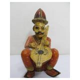 Hand Carved & Painted Vintage Wood Rajasthani Musician Figures
