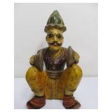 Hand Carved & Painted Vintage Wood Rajasthani Musician Figures