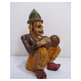 Hand Carved & Painted Vintage Wood Rajasthani Musician Figures