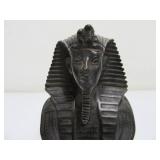 2 Small Vintage Egyptian Carved Stone King Tut Busts
