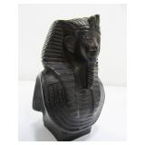 2 Small Vintage Egyptian Carved Stone King Tut Busts