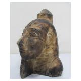 2 Small Vintage Egyptian Carved Stone King Tut Busts