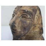 2 Small Vintage Egyptian Carved Stone King Tut Busts