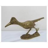 Vintage Solid Brass Roadrunner Sculpture