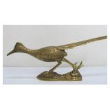 Vintage Solid Brass Roadrunner Sculpture