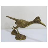 Vintage Solid Brass Roadrunner Sculpture