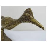 Vintage Solid Brass Roadrunner Sculpture