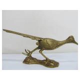Vintage Solid Brass Roadrunner Sculpture