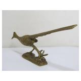 Vintage Solid Brass Roadrunner Sculpture