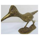 Vintage Solid Brass Roadrunner Sculpture