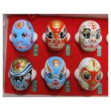 Boxed Set of Vintage Miniature Handpainted Oriental Theater Masks