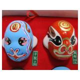 Boxed Set of Vintage Miniature Handpainted Oriental Theater Masks