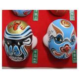 Boxed Set of Vintage Miniature Handpainted Oriental Theater Masks