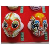 Boxed Set of Vintage Miniature Handpainted Oriental Theater Masks