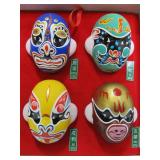 Boxed Set of Vintage Miniature Handpainted Oriental Theater Masks