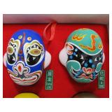 Boxed Set of Vintage Miniature Handpainted Oriental Theater Masks