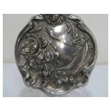 Ornate Antique Victorian STERLING SILVER Repousse Hand Mirror