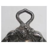 Ornate Antique Victorian STERLING SILVER Repousse Hand Mirror