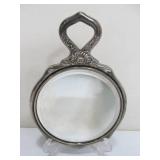 Ornate Antique Victorian STERLING SILVER Repousse Hand Mirror