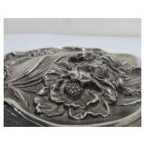 Ornate Antique Victorian STERLING SILVER Repousse Hand Mirror