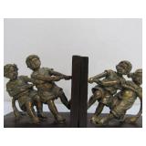 Kids Playing Tug-O-War Bookends Set