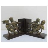 Kids Playing Tug-O-War Bookends Set