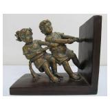Kids Playing Tug-O-War Bookends Set