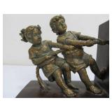 Kids Playing Tug-O-War Bookends Set