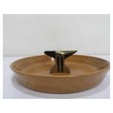 Vintage Nut Bowl w/Solid Brass Anvil Centerpiece
