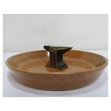 Vintage Nut Bowl w/Solid Brass Anvil Centerpiece