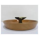 Vintage Nut Bowl w/Solid Brass Anvil Centerpiece