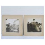 3 Original Antique Photos of Early Steam Powered Fire Engines