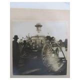 3 Original Antique Photos of Early Steam Powered Fire Engines