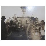 3 Original Antique Photos of Early Steam Powered Fire Engines